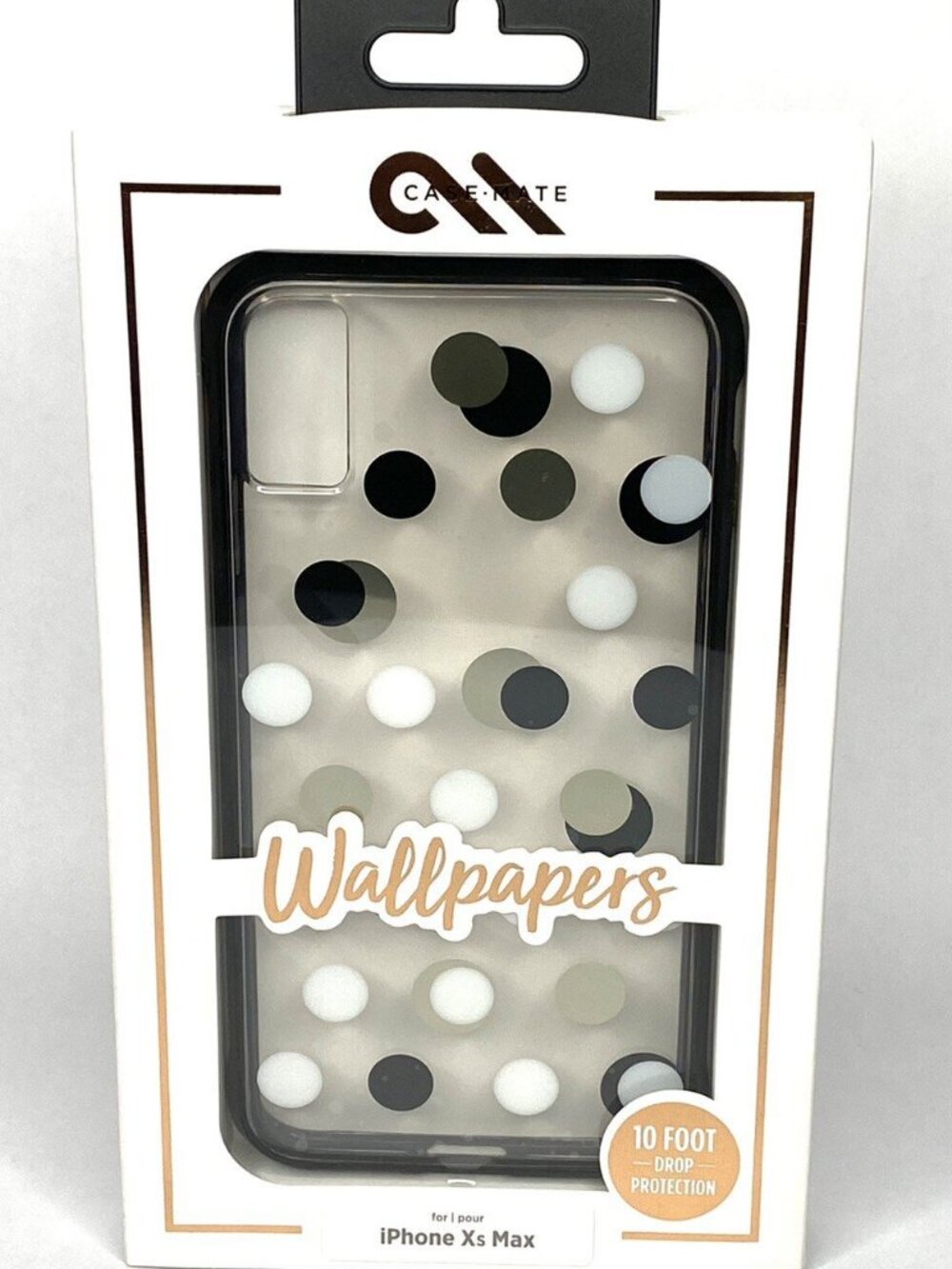 Case-Mate Case for iPhone XS MAX -Wallpapers Black White Silver Dot